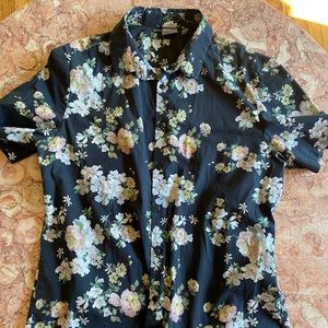 asos men’s short sleeve floral shirt size large